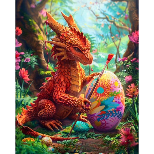 Egg Dragon - Full Round Drill Diamond Painting 40*50CM