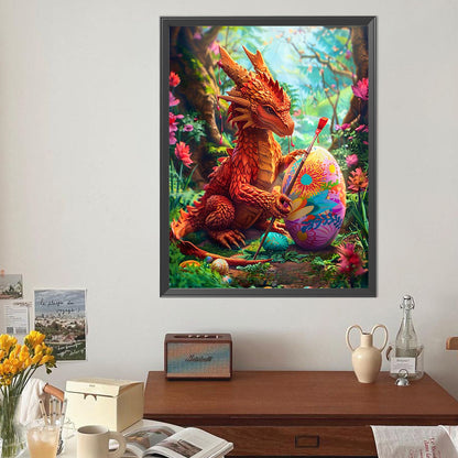 Egg Dragon - Full Round Drill Diamond Painting 40*50CM