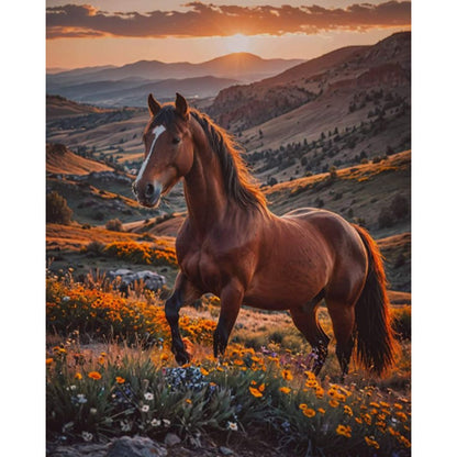 Forest Horse - Full Round Drill Diamond Painting 40*50CM