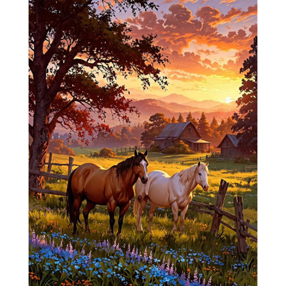 Forest Horse - Full Round Drill Diamond Painting 40*50CM