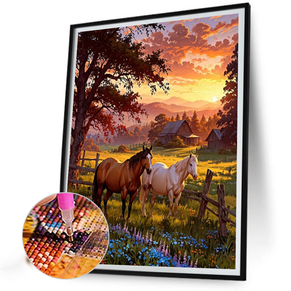 Forest Horse - Full Round Drill Diamond Painting 40*50CM