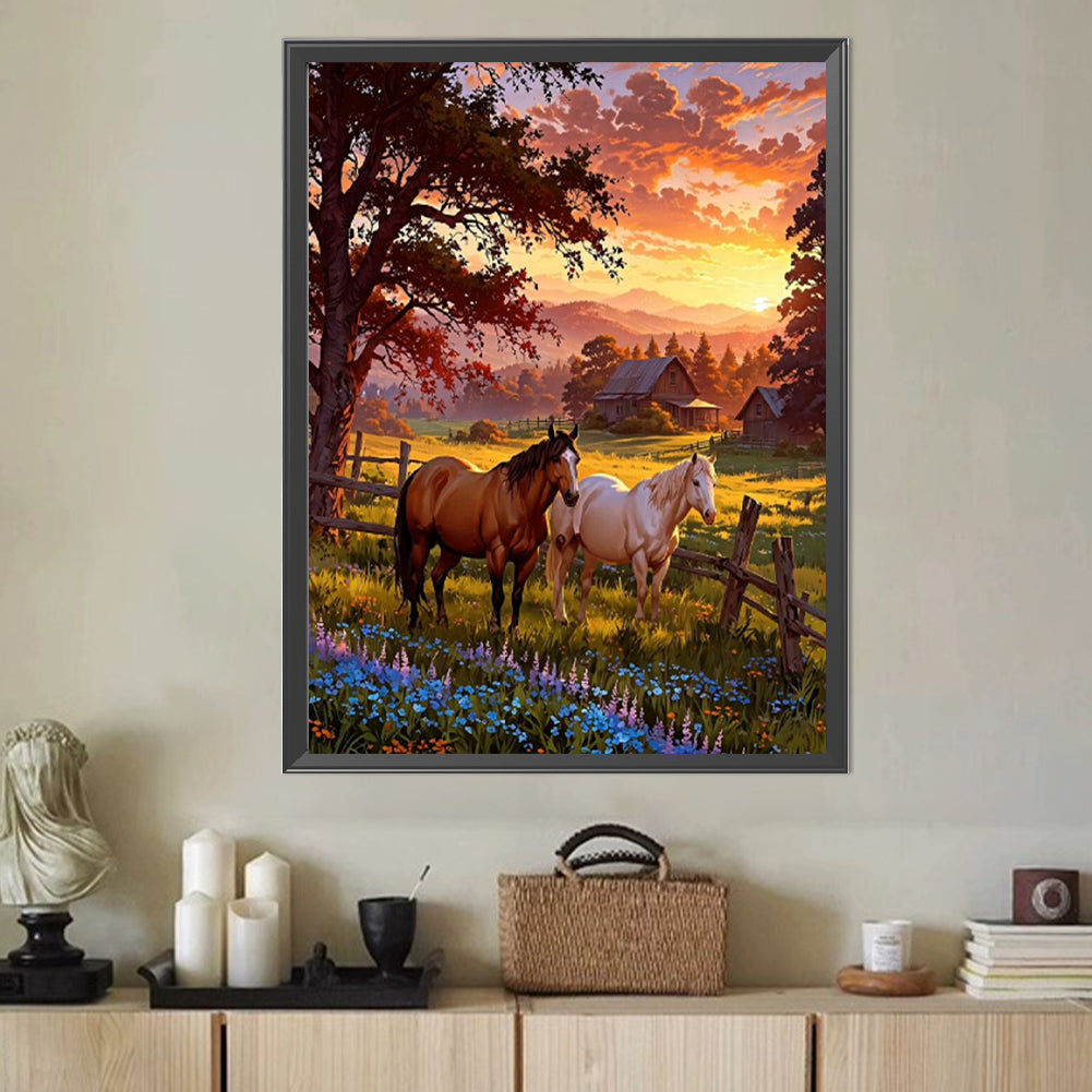 Forest Horse - Full Round Drill Diamond Painting 40*50CM