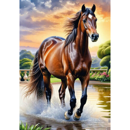 Running Horse - Full Round Drill Diamond Painting 35*50CM