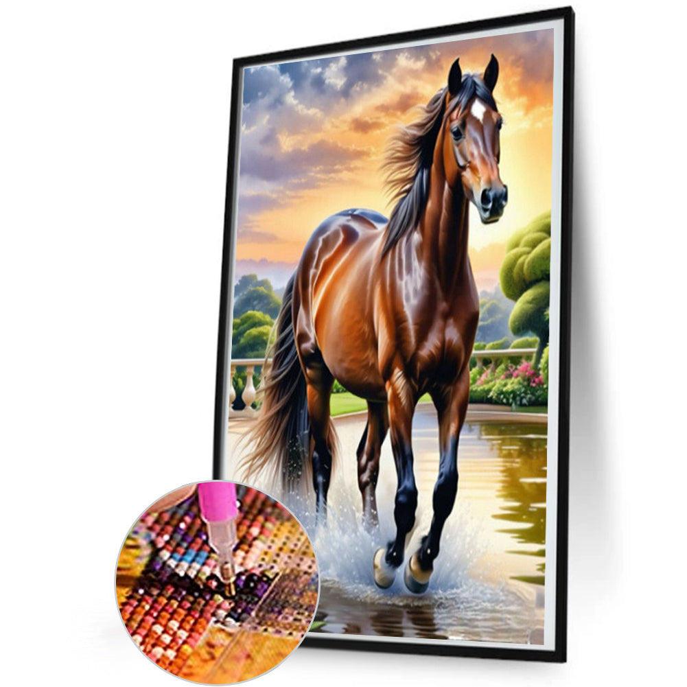 Running Horse - Full Round Drill Diamond Painting 35*50CM