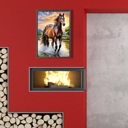 Running Horse - Full Round Drill Diamond Painting 35*50CM