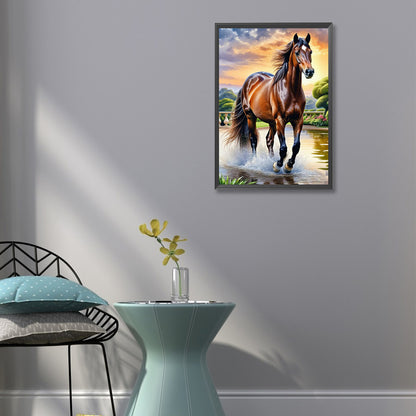 Running Horse - Full Round Drill Diamond Painting 35*50CM