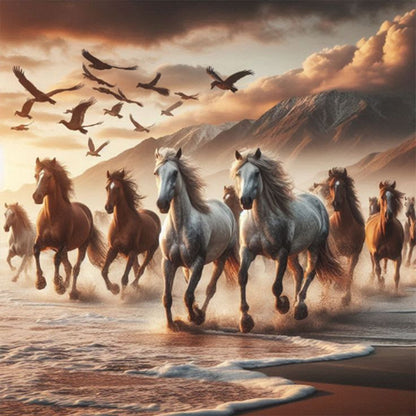 Running Horse - Full Round Drill Diamond Painting 50*50CM