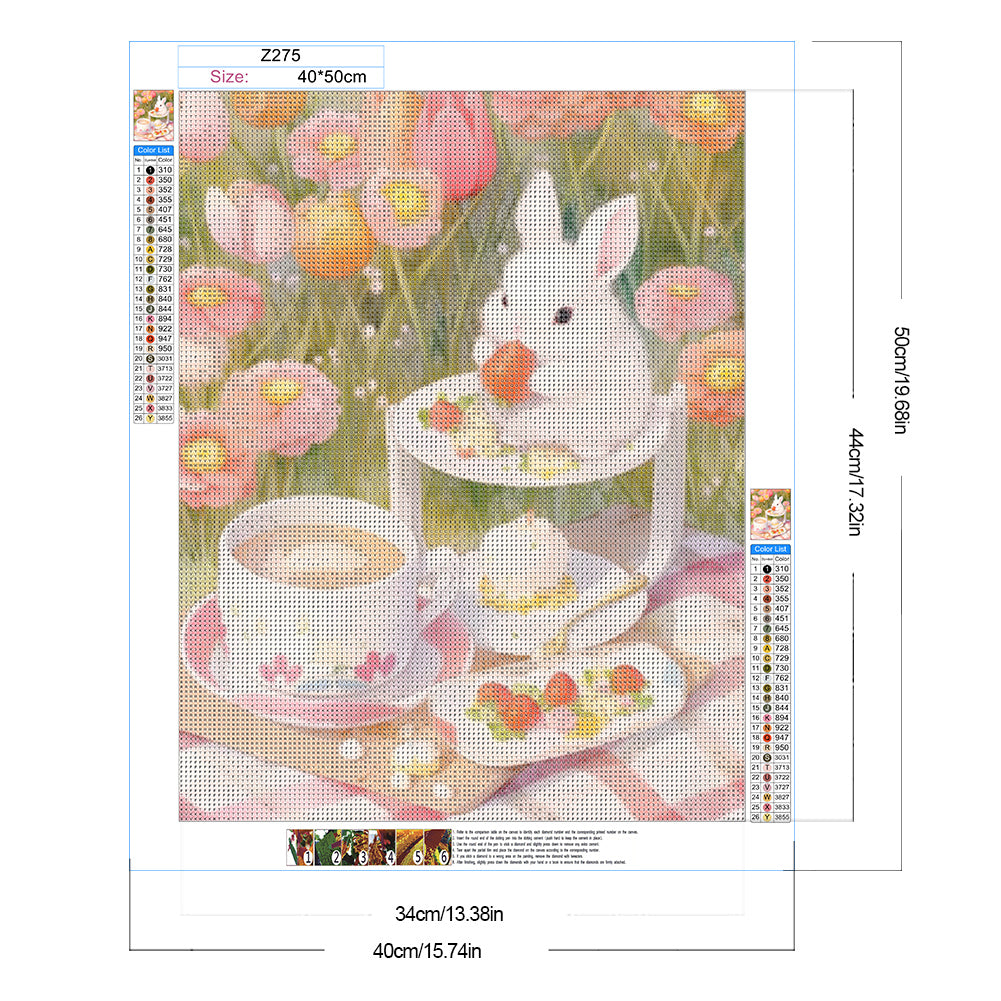 Rabbit - Full Round Drill Diamond Painting 40*50CM