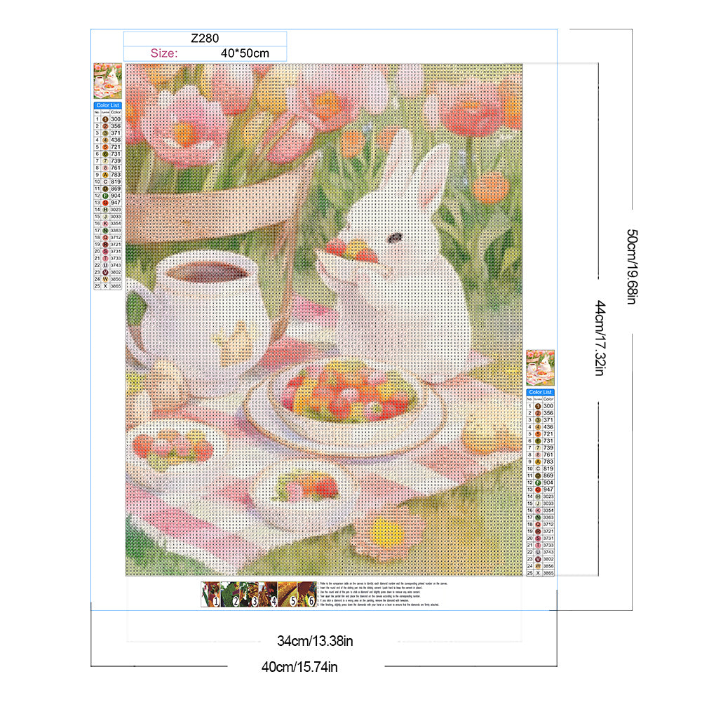 Rabbit - Full Round Drill Diamond Painting 40*50CM