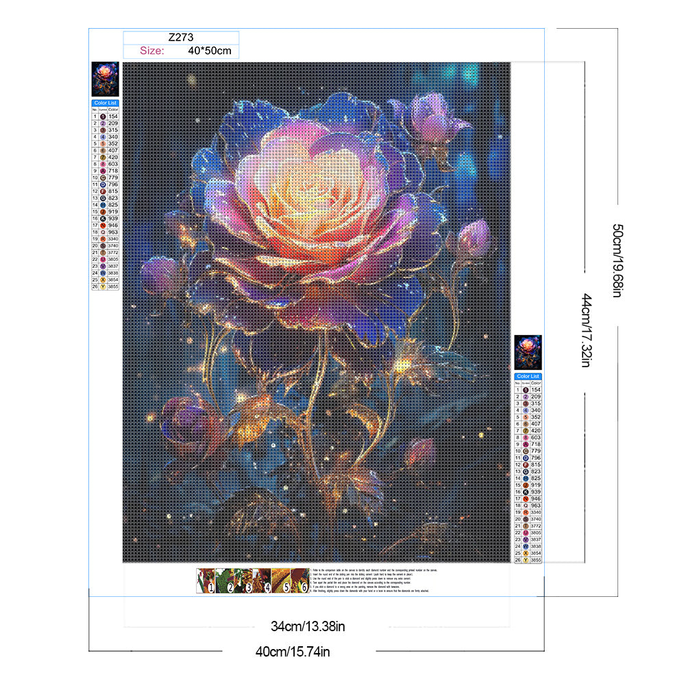 Romantic Rose - Full Round Drill Diamond Painting 40*50CM