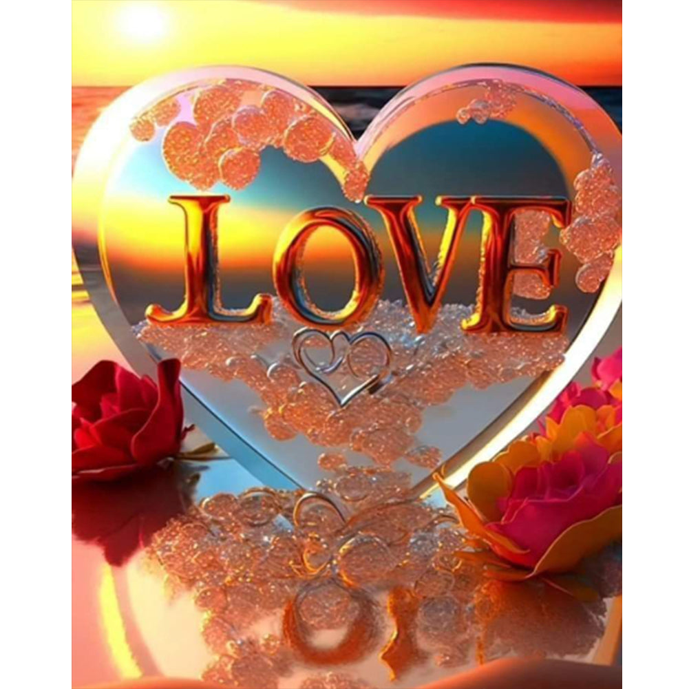 Romantic Love - Full Round Drill Diamond Painting 40*50CM
