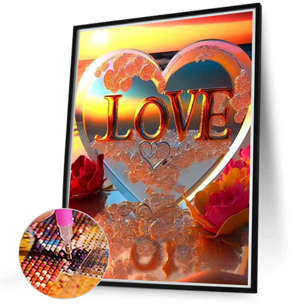 Romantic Love - Full Round Drill Diamond Painting 40*50CM