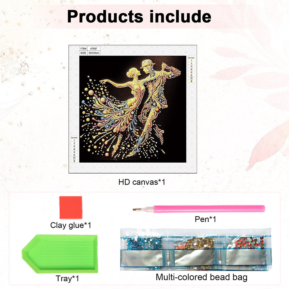 Elegant Dancing Woman - Special Shaped Drill Diamond Painting 30*30CM
