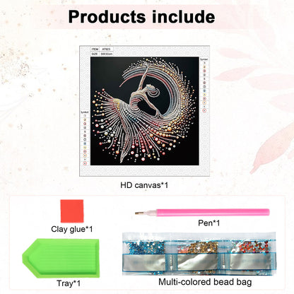 Elegant Dancing Woman - Special Shaped Drill Diamond Painting 30*30CM