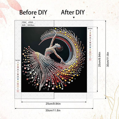 Elegant Dancing Woman - Special Shaped Drill Diamond Painting 30*30CM