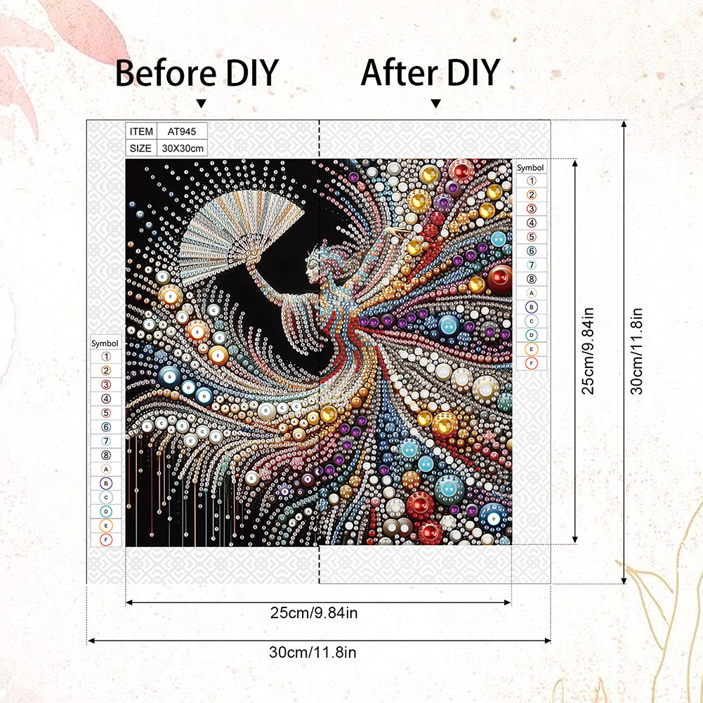 Elegant Dancing Woman - Special Shaped Drill Diamond Painting 30*30CM