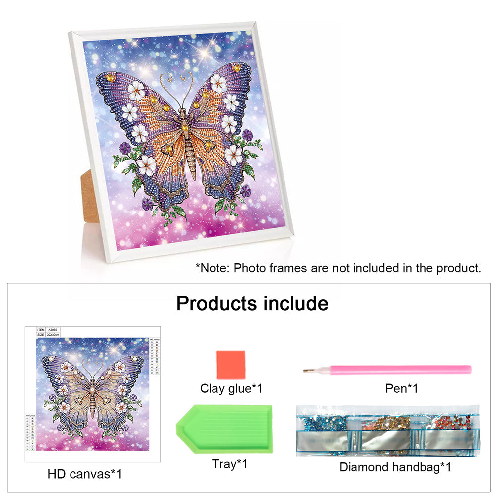 Butterfly - Special Shaped Drill Diamond Painting 30*30CM