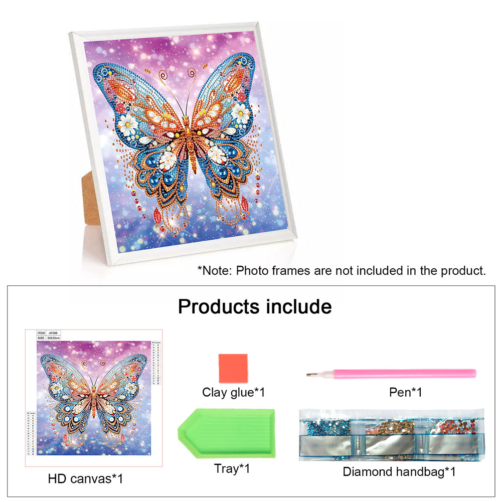 Butterfly - Special Shaped Drill Diamond Painting 30*30CM