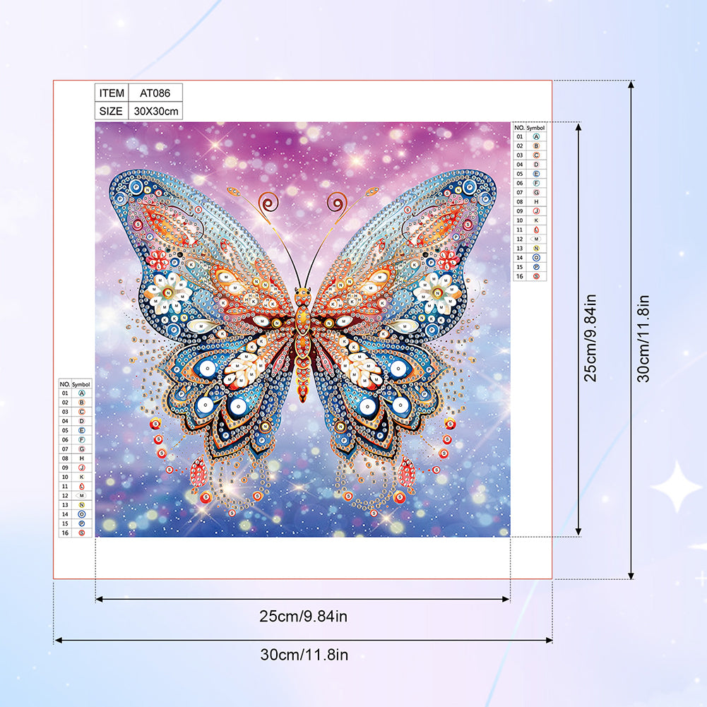 Butterfly - Special Shaped Drill Diamond Painting 30*30CM