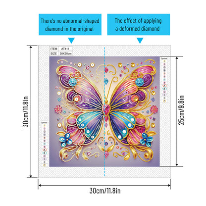 Butterfly - Special Shaped Drill Diamond Painting 30*30CM