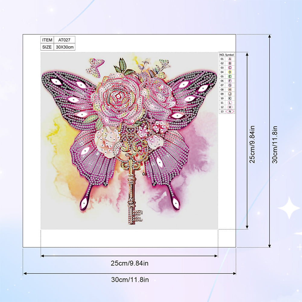 Butterfly - Special Shaped Drill Diamond Painting 30*30CM