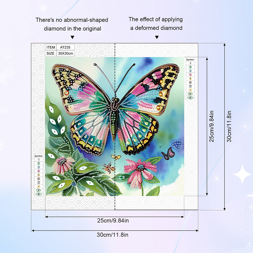 Butterfly - Special Shaped Drill Diamond Painting 30*30CM