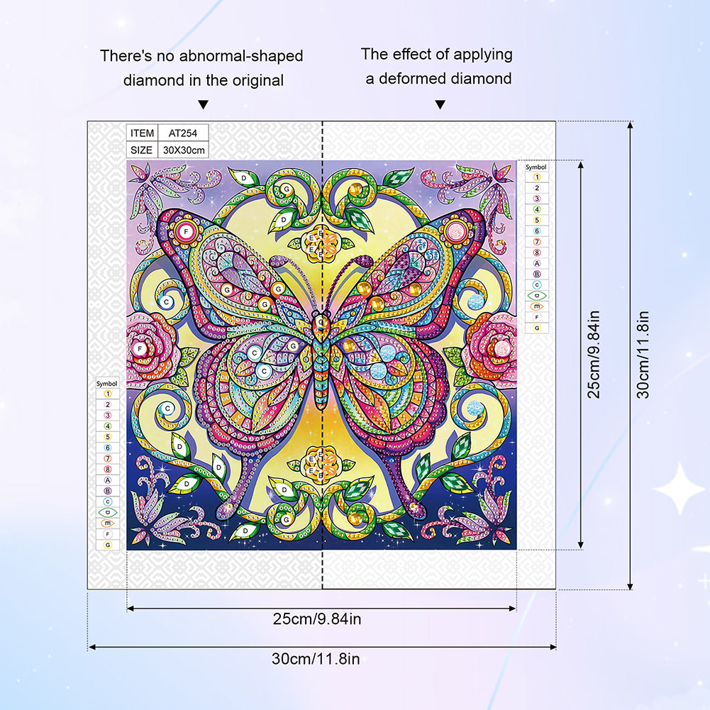Butterfly - Special Shaped Drill Diamond Painting 30*30CM