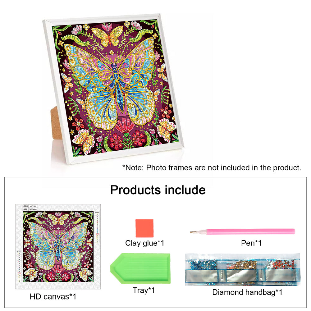 Butterfly - Special Shaped Drill Diamond Painting 30*30CM
