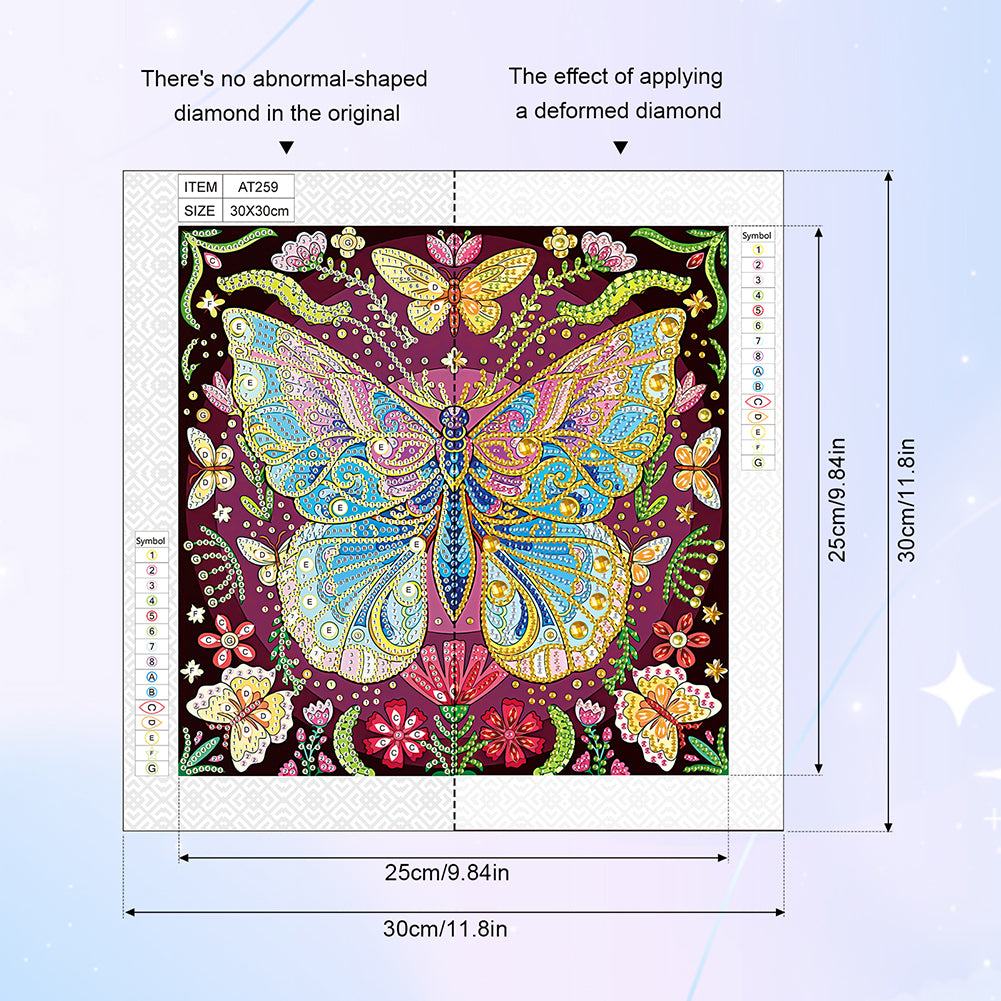 Butterfly - Special Shaped Drill Diamond Painting 30*30CM