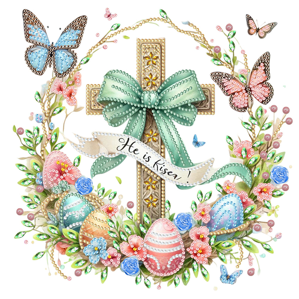 Easter Cross - Special Shaped Drill Diamond Painting 30*30CM