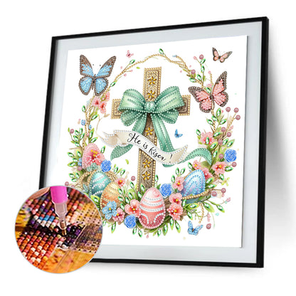 Easter Cross - Special Shaped Drill Diamond Painting 30*30CM