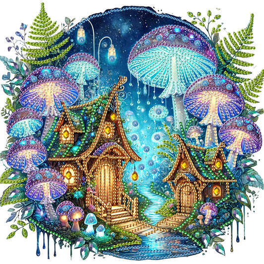 Mushroom House - Special Shaped Drill Diamond Painting 30*30CM
