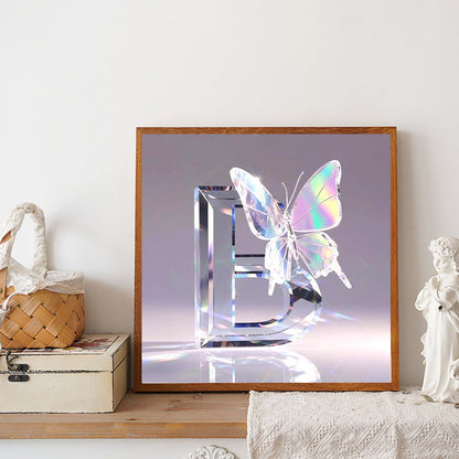 Crystal Butterfly Letter B - Full Round Drill Diamond Painting 30*30CM