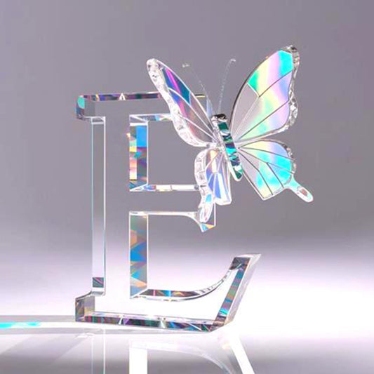Crystal Butterfly Letter E - Full Round Drill Diamond Painting 30*30CM