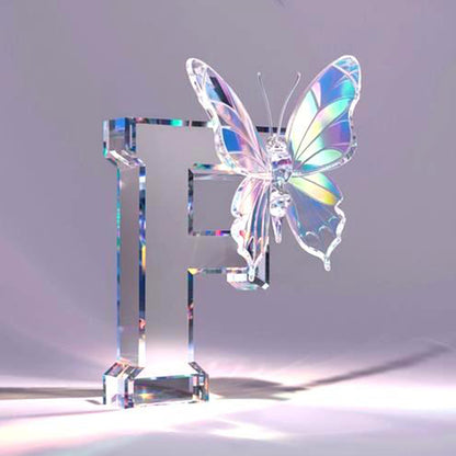 Crystal Butterfly Letter F - Full Round Drill Diamond Painting 30*30CM