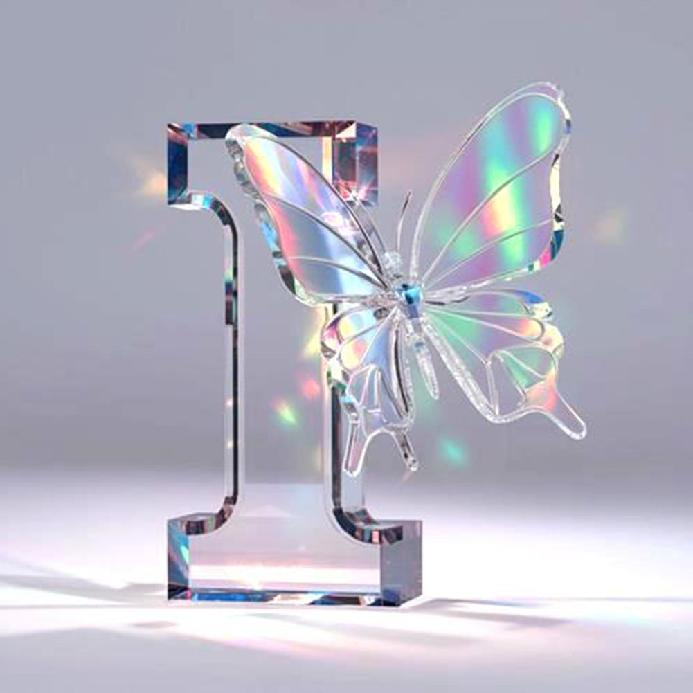 Crystal Butterfly Letter I - Full Round Drill Diamond Painting 30*30CM