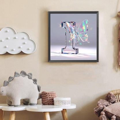 Crystal Butterfly Letter I - Full Round Drill Diamond Painting 30*30CM