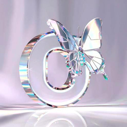 Crystal Butterfly Letter O - Full Round Drill Diamond Painting 30*30CM