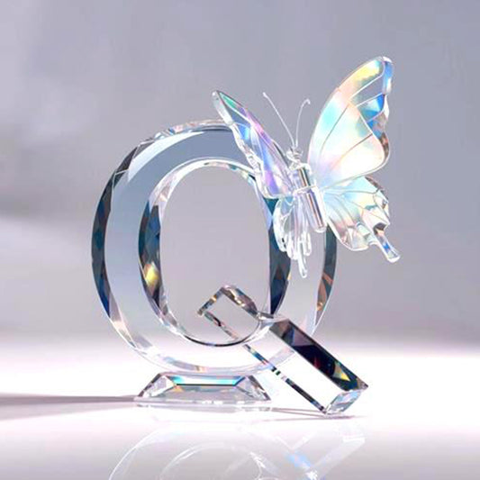 Crystal Butterfly Letter Q - Full Round Drill Diamond Painting 30*30CM