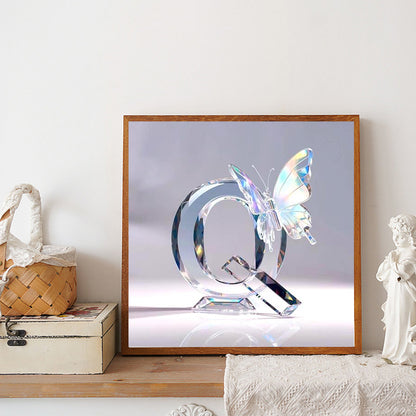 Crystal Butterfly Letter Q - Full Round Drill Diamond Painting 30*30CM