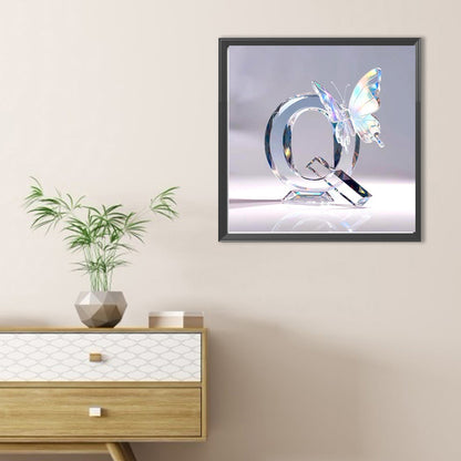 Crystal Butterfly Letter Q - Full Round Drill Diamond Painting 30*30CM