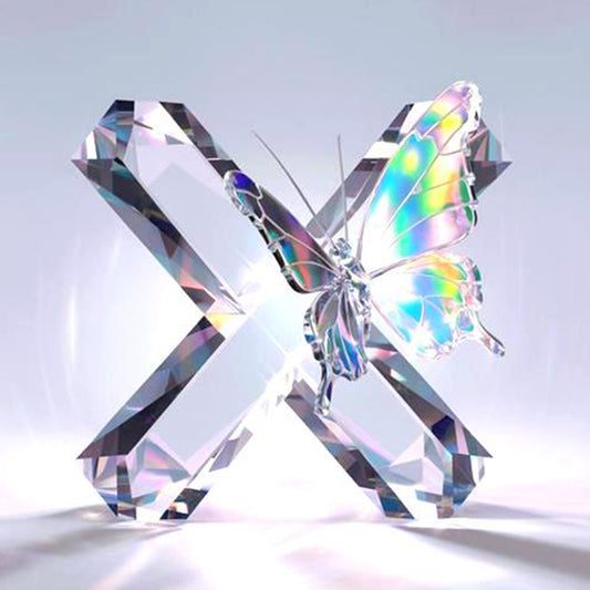 Crystal Butterfly Letter X - Full Round Drill Diamond Painting 30*30CM