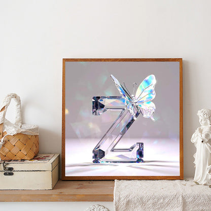 Crystal Butterfly Letter Z - Full Round Drill Diamond Painting 30*30CM