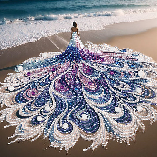 Woman With A Beautiful Skirt - Special Shaped Drill Diamond Painting 30*30CM