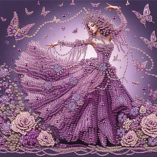 Woman With A Beautiful Skirt - Special Shaped Drill Diamond Painting 30*30CM