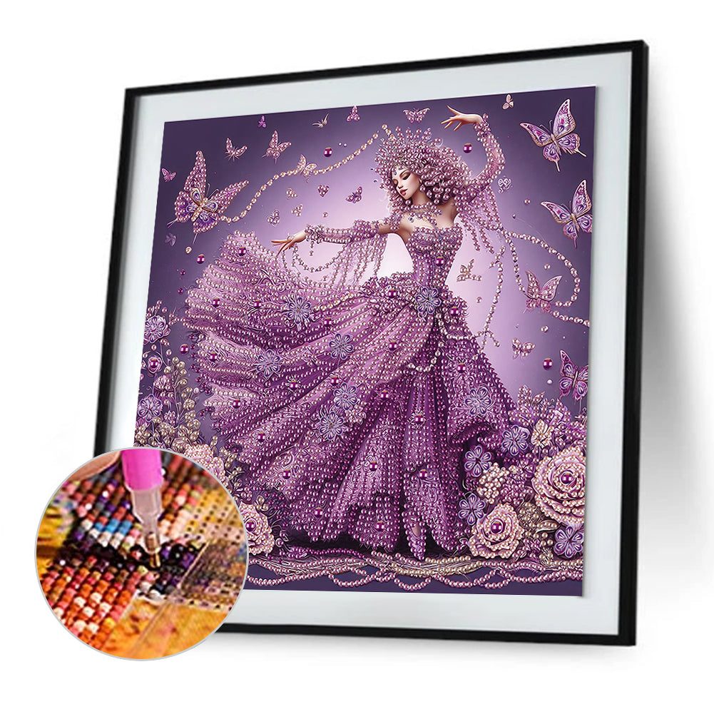 Woman With A Beautiful Skirt - Special Shaped Drill Diamond Painting 30*30CM