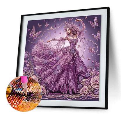 Woman With A Beautiful Skirt - Special Shaped Drill Diamond Painting 30*30CM