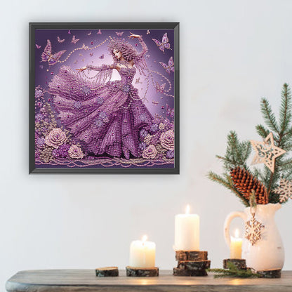 Woman With A Beautiful Skirt - Special Shaped Drill Diamond Painting 30*30CM