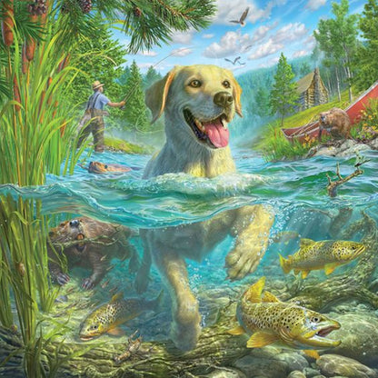 Puppy - Full Round Drill Diamond Painting 40*40CM