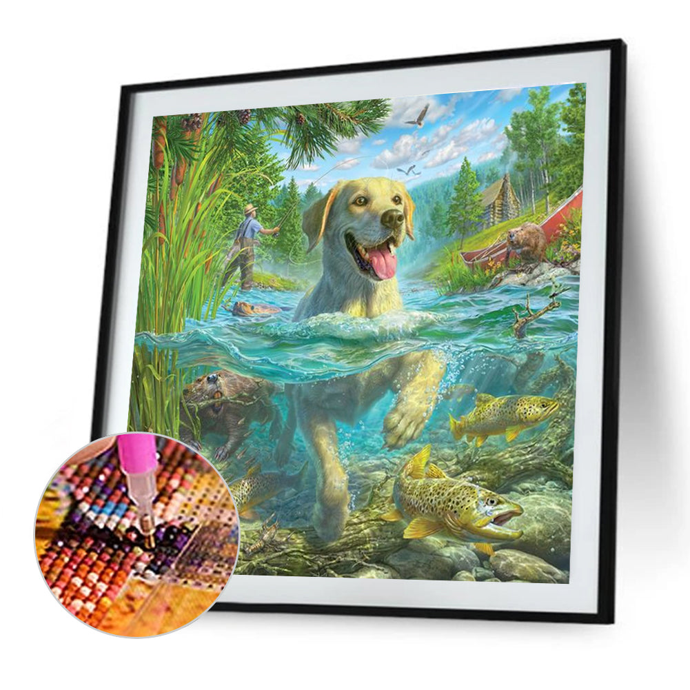 Puppy - Full Round Drill Diamond Painting 40*40CM